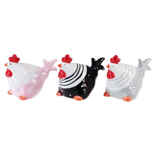 Gallinas decorativas Figuras decorativas de Pascua gallina 8,5cm 3 piezas