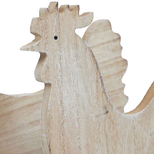 Artículo Pollo decorativo Decoración de Pascua Decoración de mesa de madera 14,5 cm, juego de 2