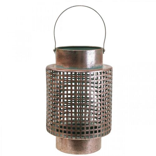 Artículo Farol decorativo farol de metal con mango rosa Ø18cm H29cm