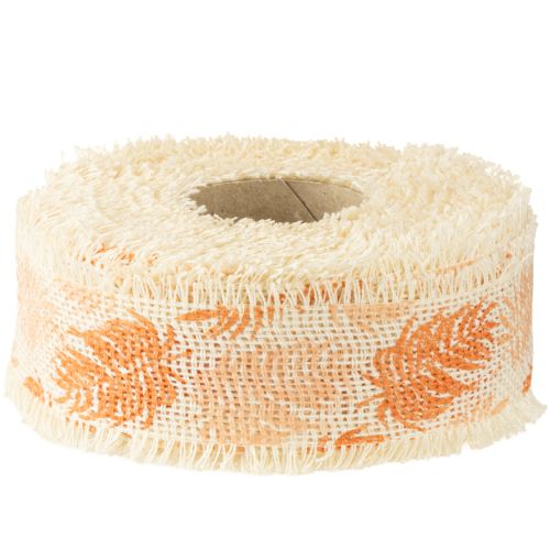 Artículo Cinta decorativa hojas selva tropical cinta de algodón naranja 30mm 15m