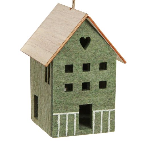 Floristik24 Percha decorativa fieltro decoración casa verde natural 6cmx8cmx11cm 4 piezas