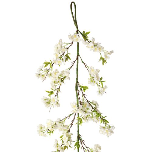 Colgador decorativo guirnalda de flores artificiales de cerezo blanco 170 cm