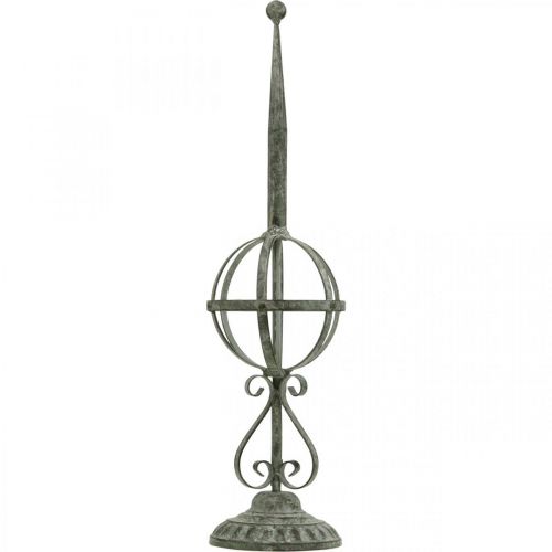 Floristik24 Objeto decorativo, portacorona, decoración de metal gris, marrón, blanco shabby chic H62.5cm Ø16cm