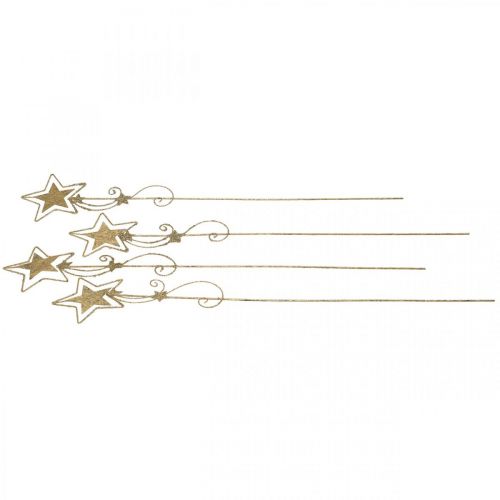 Artículo Tapón decorativo estrella dorado brillante H54cm 4pcs