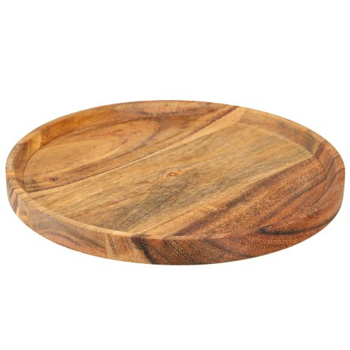 Artículo Plato decorativo bandeja decorativa madera de acacia aceitada natural Ø20cm