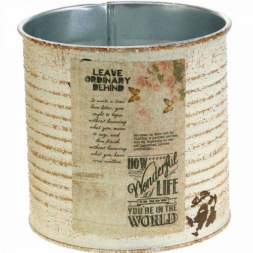 Artículo Macetero Crema Metal Shabby Chic Ø11cm H10.5cm