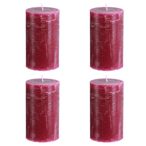 Artículo Velas de color liso Velas de baya violeta 70×120mm 4 piezas