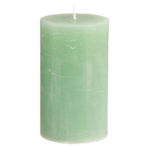 Floristik24 Velas de color liso velas de pilar de jade verde 70×120mm 4 piezas