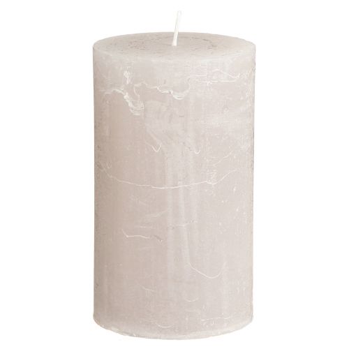 Floristik24 Velas de color liso velas de pilar gris claro 70×120mm 4 piezas