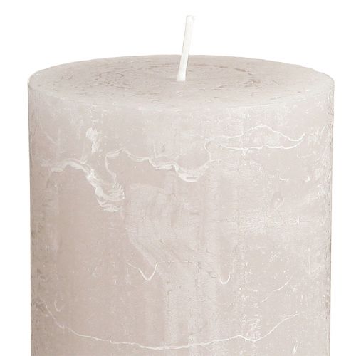 Artículo Velas de color liso velas de pilar gris claro 70×120mm 4 piezas