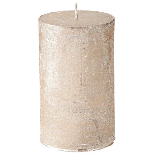 Floristik24 Velas color liso platino 60x100mm 4uds