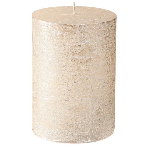 Floristik24 Velas color liso platino 85x120mm 2uds