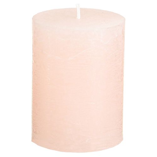 Floristik24 Velas lisas velas de pilar rosa rosa claro 60×80mm 4 piezas