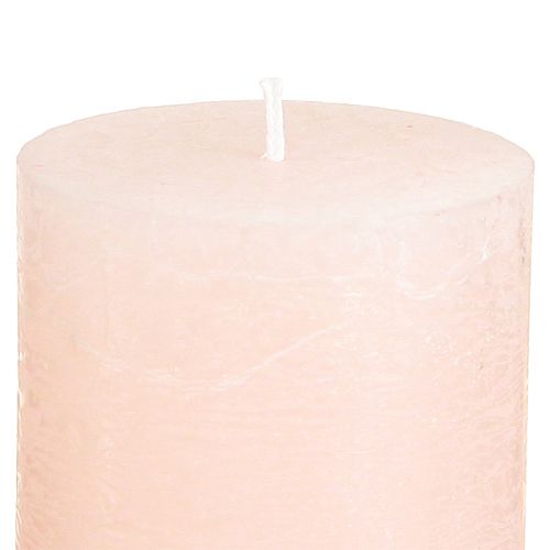 Artículo Velas lisas velas de pilar rosa rosa claro 60×80mm 4 piezas