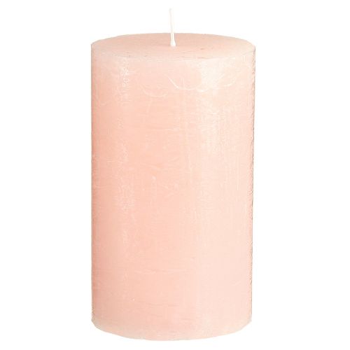 Floristik24 Velas de colores lisos velas de pilar rosa rosa claro 70×120mm 4 piezas