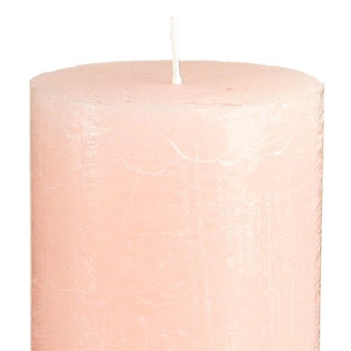 Artículo Velas de colores lisos velas de pilar rosa rosa claro 70×120mm 4 piezas