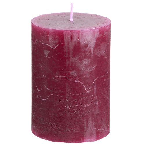 Floristik24 Velas de colores lisos en pilares Berry 70x100mm 4 piezas