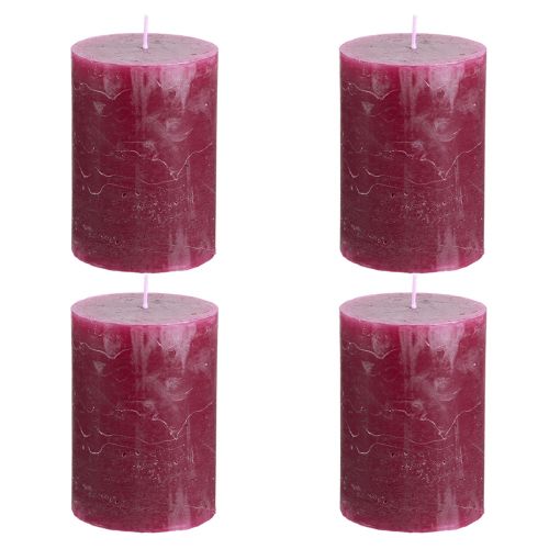 Artículo Velas de colores lisos en pilares Berry 70x100mm 4 piezas