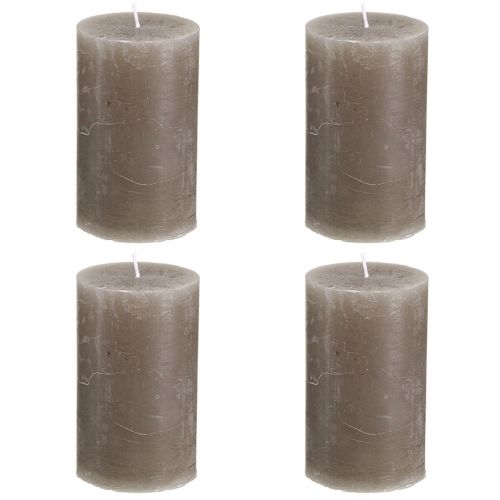 Artículo Velas de pilar de color liso velas marrones 60x100mm 4 piezas