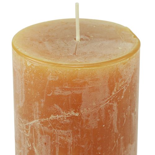 Artículo Velas lisas amarillo Rustic Safe Candle 80×110mm 4uds