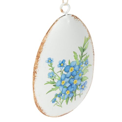 Artículo Huevos de Pascua con flores primaverales, ideales para ramos de Pascua o ventanas, 8cm, 8 piezas