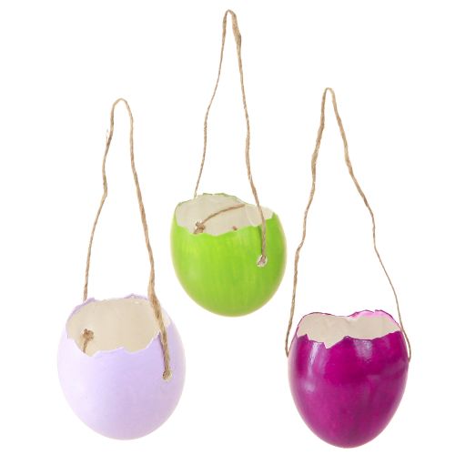 Huevos de Pascua decorativos en forma de cáscara de huevo para colgar de colores Ø3,5cm 12 piezas