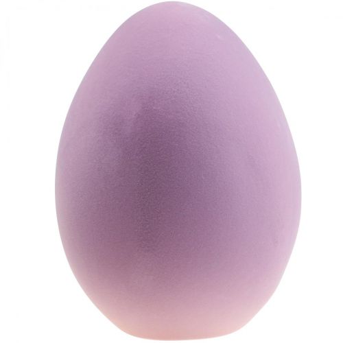 Artículo Huevo de Pascua plástico grande huevo decorativo morado flocado 40cm