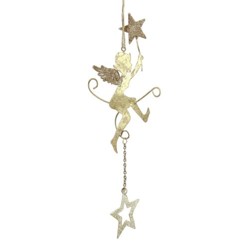 Artículo Ángel colgante estrella decoración navideña para colgar H28cm 3 piezas