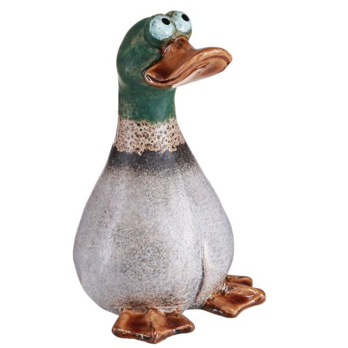 Artículo Patos decorativos de cerámica marrón verde draco sentado H17,5cm 2 piezas