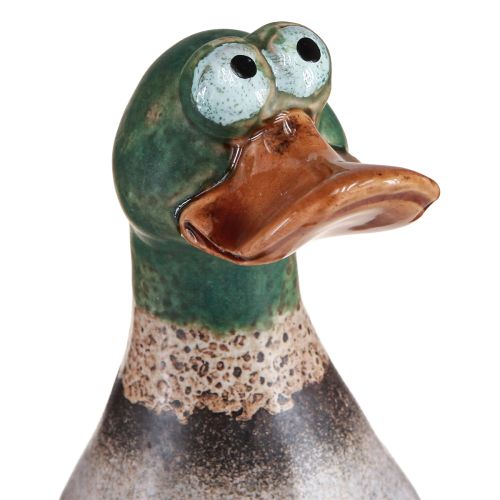 Artículo Patos decorativos de cerámica marrón verde draco sentado H17,5cm 2 piezas