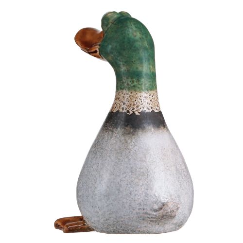 Artículo Patos decorativos de cerámica marrón verde draco sentado H17,5cm 2 piezas