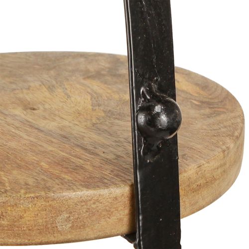 Artículo Decoración de madera de 3 niveles negro natural Ø30cm H52cm