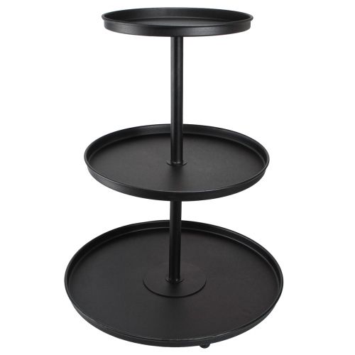 Artículo Soporte para tartas patas redondas de metal negro de 3 niveles Ø40cm H52cm