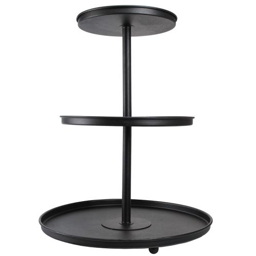 Artículo Soporte para tartas patas redondas de metal negro de 3 niveles Ø40cm H52cm