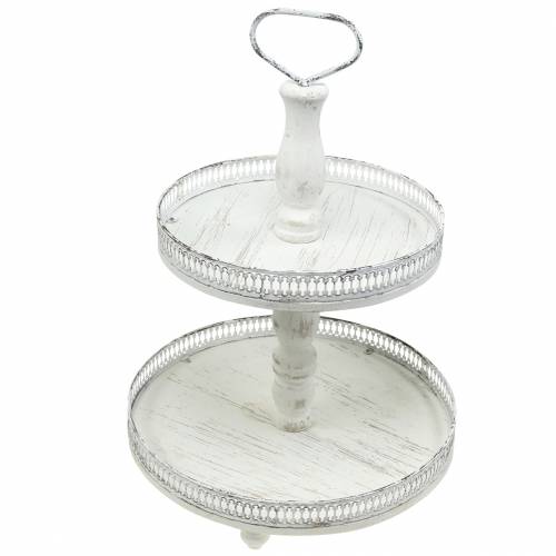 Artículo Soporte para Tartas Blanco Antiguo H48cm