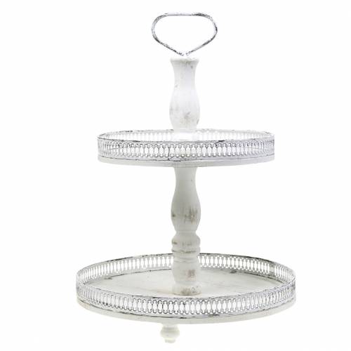 Floristik24 Soporte para Tartas Blanco Antiguo H48cm