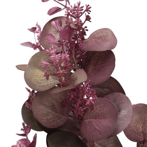 Artículo Rama artificial decorativa Rama de eucalipto burdeos 66cm 2ud