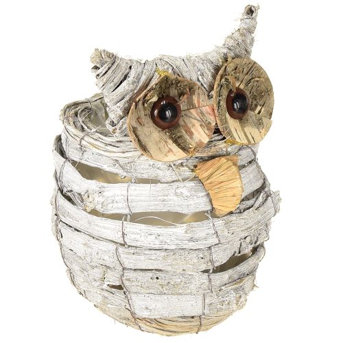 Artículo Búho para plantar blanco 23cm