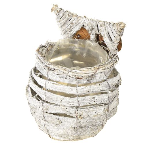 Artículo Búho para plantar blanco 23cm