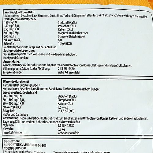 Floristik24 FRUX tierra cactus y bonsai 2,5 litros