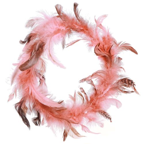 Artículo Corona de plumas decorativa de plumas de faisán en rosa Ø20cm 3ud