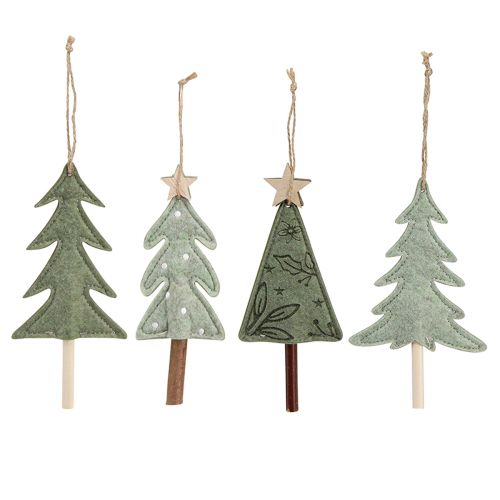 Árboles de Navidad de fieltro para colgar adornos para árboles de Navidad verde 18cm 8 piezas