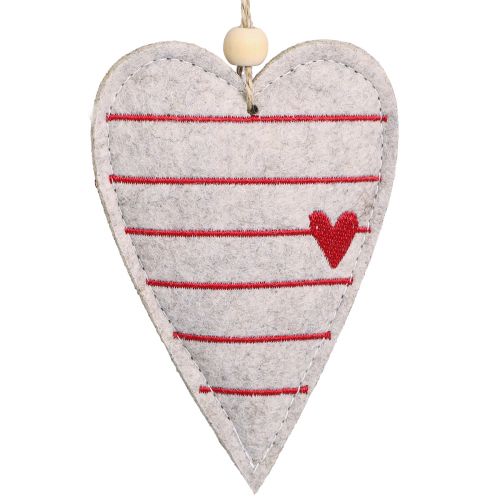 Corazones de fieltro Adornos para árboles de Navidad corazones beige 8,5×12cm 6 piezas