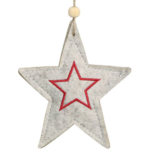 Estrellas de fieltro para colgar estrellas adornos para árboles de Navidad beige 13cm 6 piezas