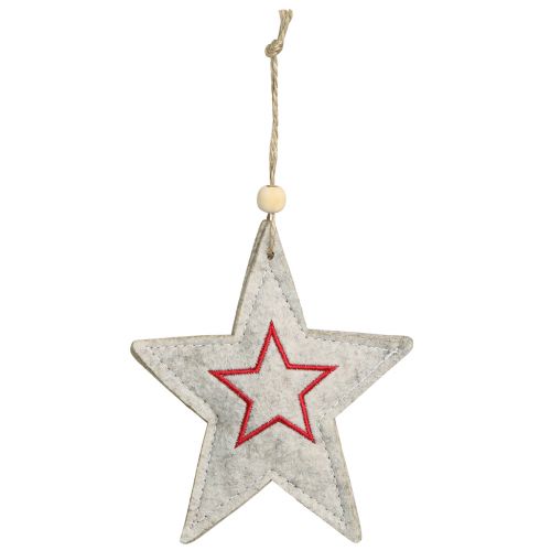 Artículo Estrellas de fieltro para colgar estrellas adornos para árboles de Navidad beige 13cm 6 piezas