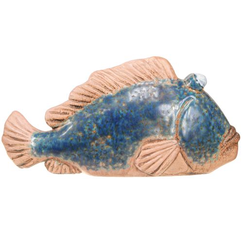 Artículo Decoración de peces cerámica azul natural decoración de verano 22×7×11cm