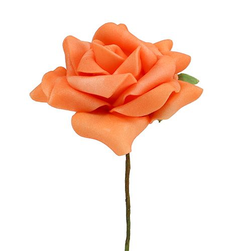 Artículo Rosa de espuma Ø7,5cm naranja 18 piezas