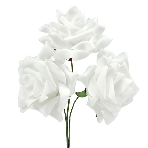 Rosas de foam blanco Ø10cm 8 piezas