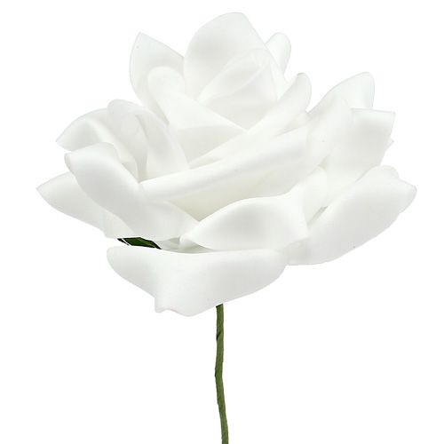 Artículo Rosas de foam blanco Ø10cm 8 piezas