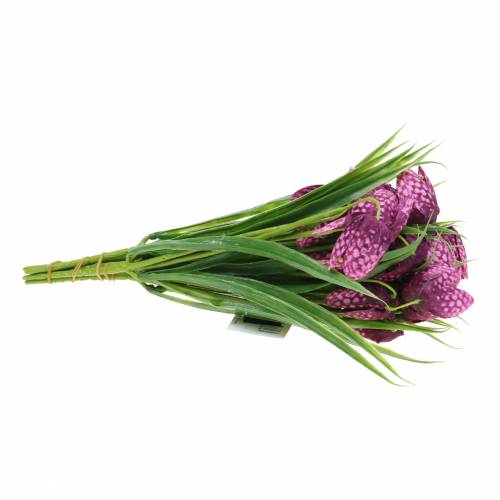 Artículo Flores de tablero de ajedrez Fritillaria artificial violeta 29cm 6 piezas